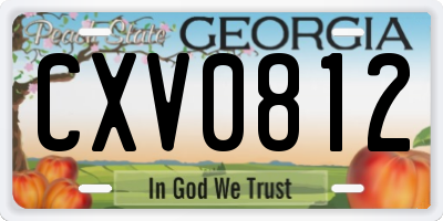 GA license plate CXV0812