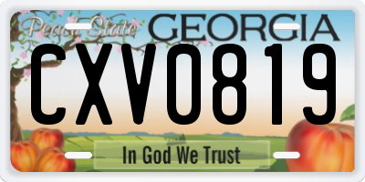 GA license plate CXV0819