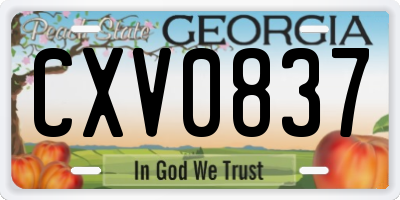 GA license plate CXV0837