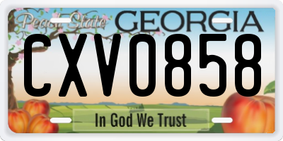 GA license plate CXV0858