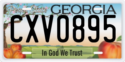 GA license plate CXV0895
