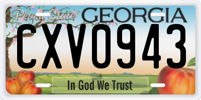 GA license plate CXV0943