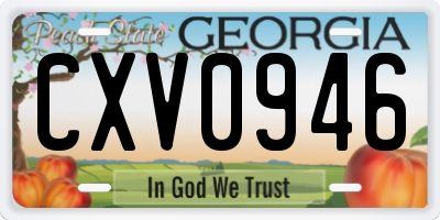 GA license plate CXV0946