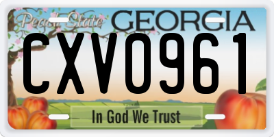 GA license plate CXV0961