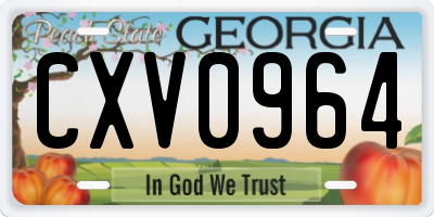 GA license plate CXV0964