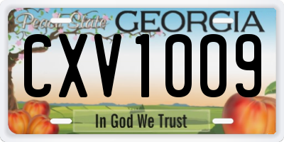 GA license plate CXV1009