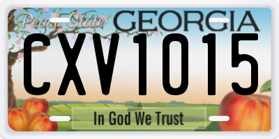 GA license plate CXV1015