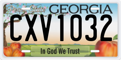 GA license plate CXV1032