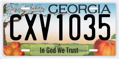 GA license plate CXV1035