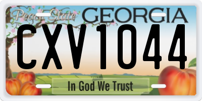 GA license plate CXV1044