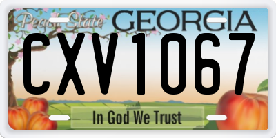 GA license plate CXV1067