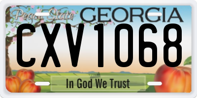 GA license plate CXV1068