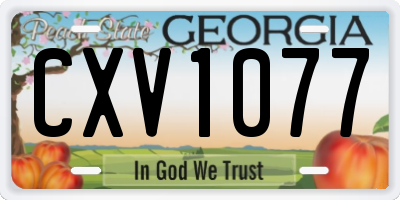 GA license plate CXV1077