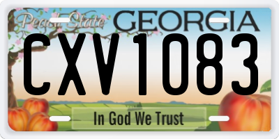GA license plate CXV1083
