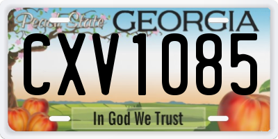 GA license plate CXV1085