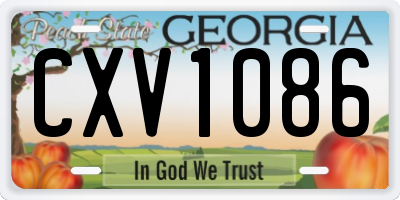 GA license plate CXV1086