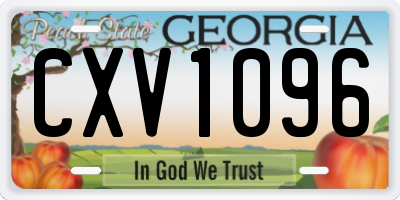 GA license plate CXV1096