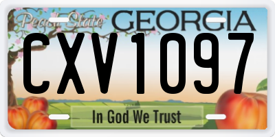 GA license plate CXV1097