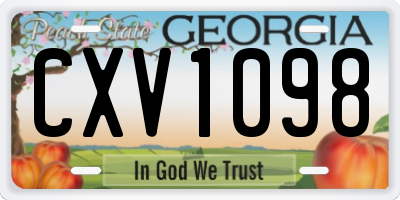 GA license plate CXV1098