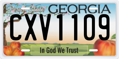 GA license plate CXV1109