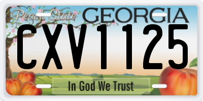 GA license plate CXV1125