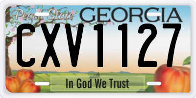 GA license plate CXV1127
