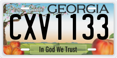 GA license plate CXV1133