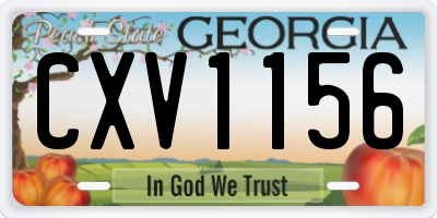 GA license plate CXV1156