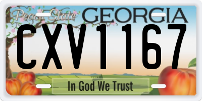 GA license plate CXV1167