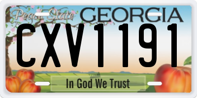 GA license plate CXV1191