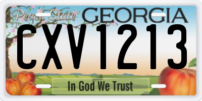 GA license plate CXV1213