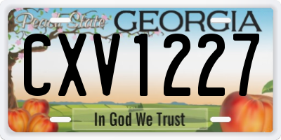 GA license plate CXV1227