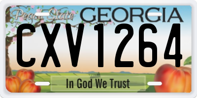 GA license plate CXV1264