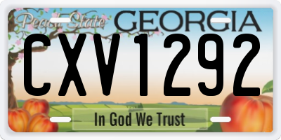 GA license plate CXV1292