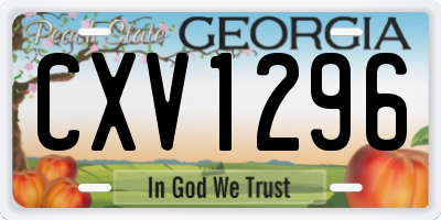 GA license plate CXV1296