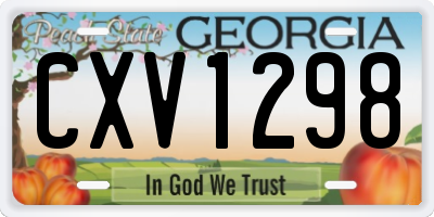 GA license plate CXV1298