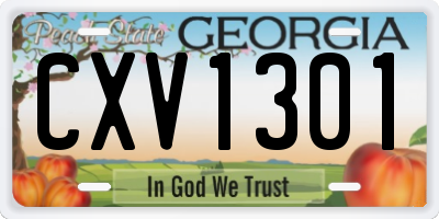 GA license plate CXV1301