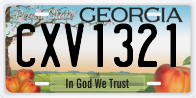 GA license plate CXV1321