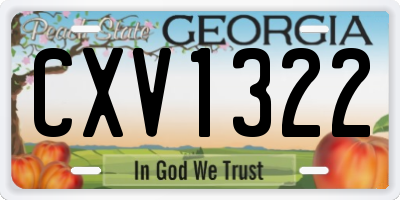 GA license plate CXV1322
