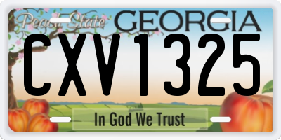 GA license plate CXV1325