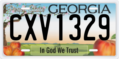 GA license plate CXV1329