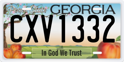 GA license plate CXV1332