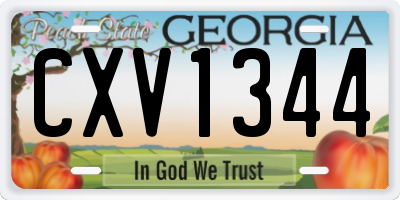 GA license plate CXV1344