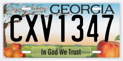 GA license plate CXV1347