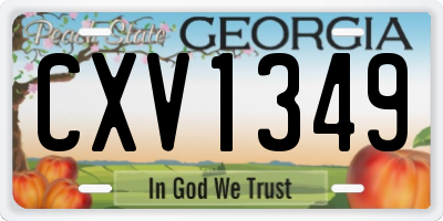 GA license plate CXV1349
