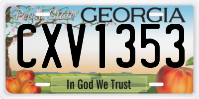 GA license plate CXV1353
