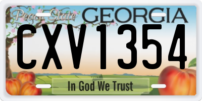 GA license plate CXV1354