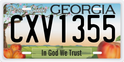 GA license plate CXV1355