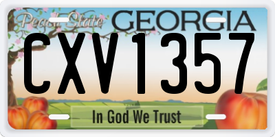 GA license plate CXV1357