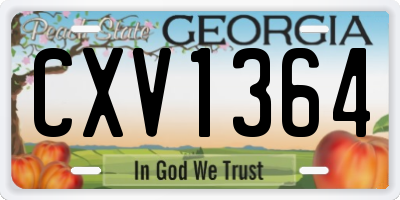 GA license plate CXV1364